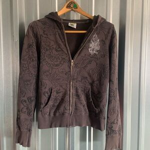 Billabong Dark Brown Textured Hoodie